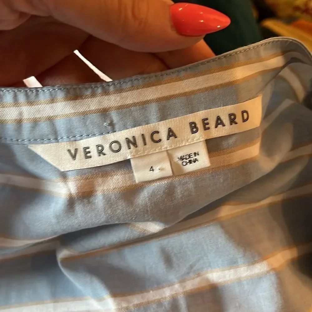 Veronica Beard RUCHED STRIPED SHIRT DRESS, 4! - Picture 7 of 9